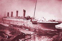 Titanic in fitting out basin (Ulster Folk and Transport Museum)