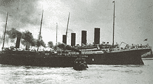 The Titanic and the New York in near collision