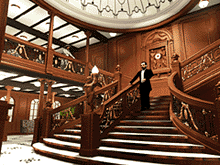 First Class Grand Staircase ( (c) Cyberflix, Inc. from the CD-ROM Titanic, Adventure Out of Time)